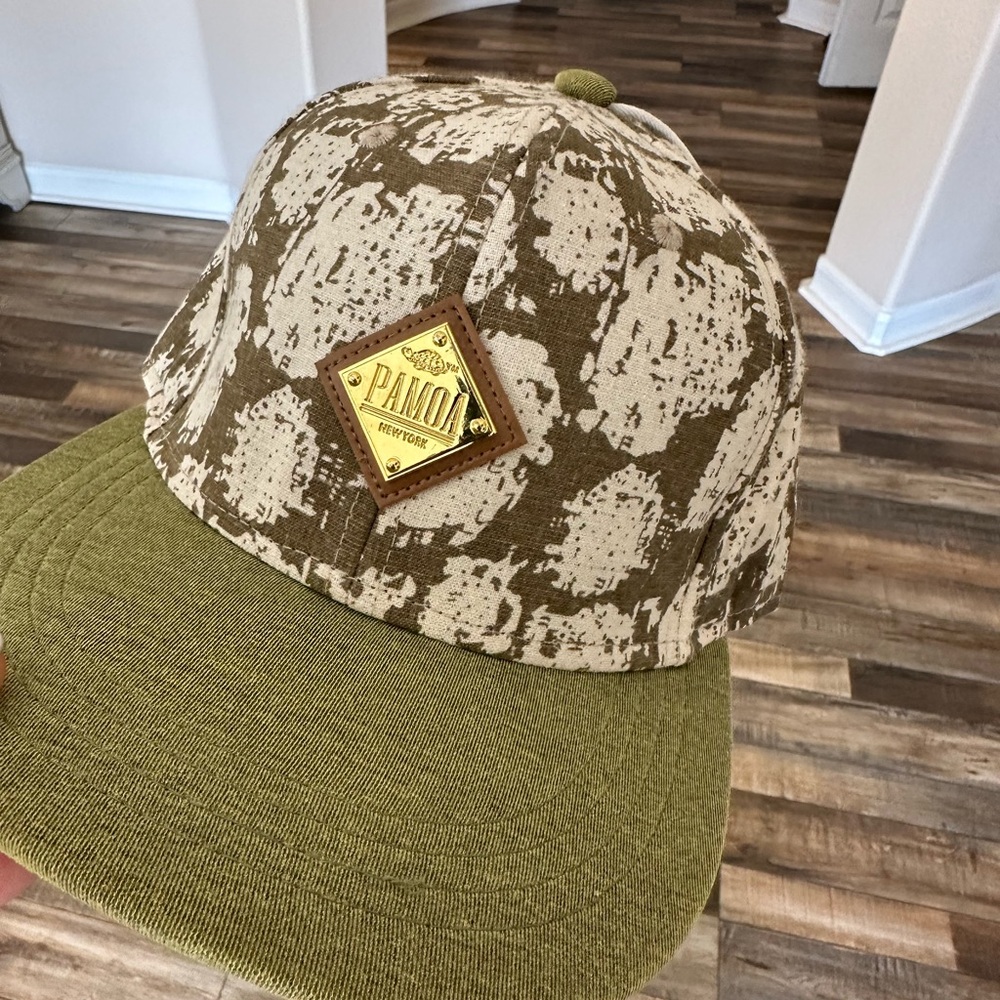 Pamoa Olive and Beige Patterned Hat